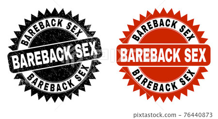 BAREBACK SEX Black Rosette Stamp with Grunged Style 76440873