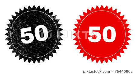 50 Black Rosette Stamp Seal with Scratched Texture - Stock Illustration ...