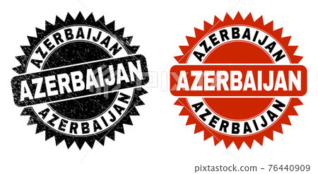 AZERBAIJAN Black Rosette Seal with Grunged Surface - Stock Illustration ...
