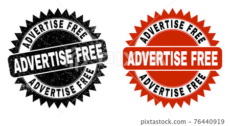 ADVERTISE FREE Black Rosette Stamp Seal with... - Stock Illustration ...