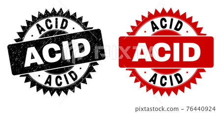 ACID Black Rosette Seal with Unclean Surface - Stock Illustration ...
