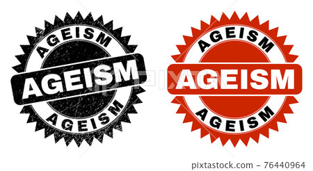 AGEISM Black Rosette Seal with Unclean Texture - Stock Illustration ...