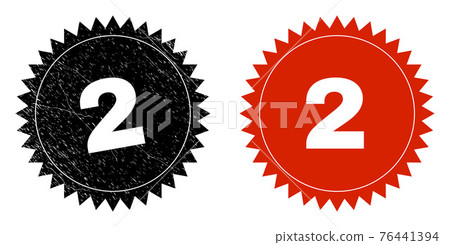 2 Black Rosette Watermark with Distress Texture - Stock Illustration ...