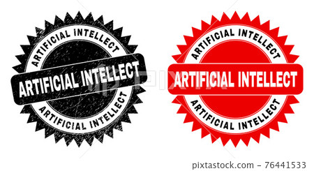 ARTIFICIAL INTELLECT Black Rosette Stamp with... - Stock Illustration ...