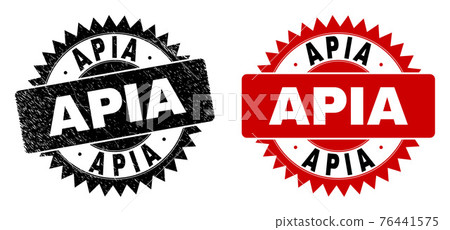 APIA Black Rosette Stamp with Grunged Texture - Stock Illustration ...