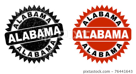 ALABAMA Black Rosette Seal with Distress Style - Stock Illustration ...