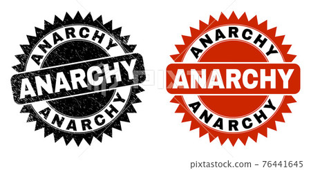 ANARCHY Black Rosette Stamp Seal with Distress Texture ANARCHY Black Rosette Stamp Seal with Distress Texture 76441645