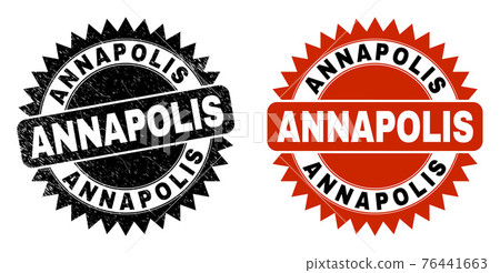 ANNAPOLIS Black Rosette Stamp with Rubber Texture 76441663