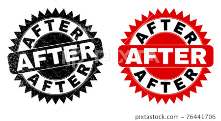 AFTER Black Rosette Stamp Seal with Unclean... - Stock Illustration ...