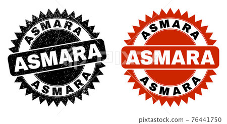 ASMARA Black Rosette Stamp Seal with Unclean Texture ASMARA Black Rosette Stamp Seal with Unclean Texture 76441750