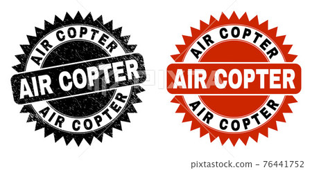 AIR COPTER Black Rosette Stamp Seal with Corroded Surface AIR COPTER Black Rosette Stamp Seal with Corroded Surface 76441752