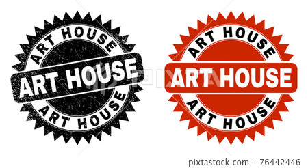ART HOUSE Black Rosette Stamp with Scratched Style 76442446