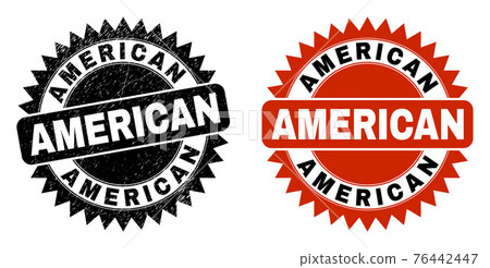 AMERICAN Black Rosette Seal with Corroded Style - Stock Illustration ...