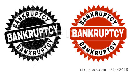 BANKRUPTCY Black Rosette Stamp with Scratched...-插圖素材 [76442468] - PIXTA圖庫