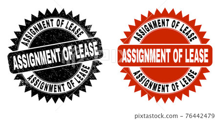 ASSIGNMENT OF LEASE Black Rosette Stamp Seal... - Stock Illustration ...