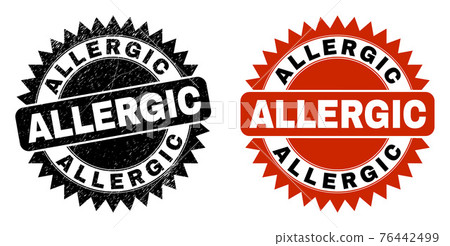 ALLERGIC Black Rosette Stamp Seal with Unclean Surface 76442499