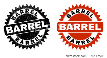 BARREL Black Rosette Stamp Seal with Grunge Style - Stock Illustration ...