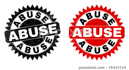ABUSE Black Rosette Stamp Seal with Grunge Surface - Stock Illustration ...