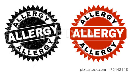 ALLERGY Black Rosette Stamp with Grunged Surface 76442548