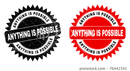 ANYTHING IS POSSIBLE Black Rosette Watermark with Distress Surface 76442591