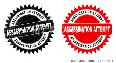 ASSASSINATION ATTEMPT Black Rosette Stamp with... - Stock Illustration ...