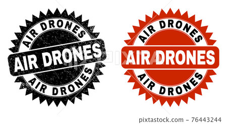 AIR DRONES Black Rosette Stamp with Scratched... - Stock Illustration ...