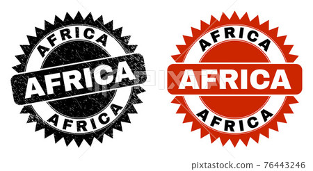 AFRICA Black Rosette Stamp Seal with Rubber... - Stock Illustration ...