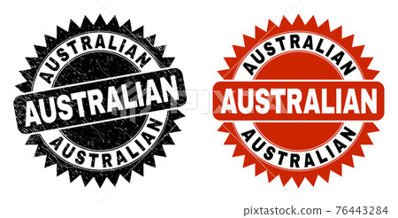 AUSTRALIAN Black Rosette Stamp Seal with... - Stock Illustration ...