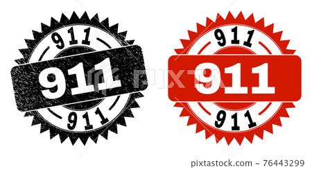 911 Black Rosette Stamp with Grunged Texture - Stock Illustration ...
