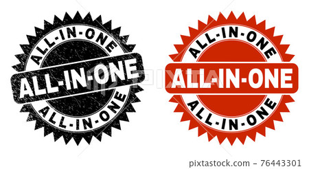 ALL-IN-ONE Black Rosette Seal with Corroded... - Stock Illustration ...