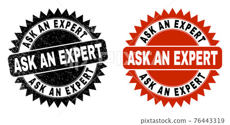 ASK AN EXPERT Black Rosette Stamp Seal with... - Stock Illustration ...