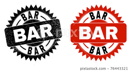 BAR Black Rosette Stamp with Corroded Surface - Stock Illustration ...