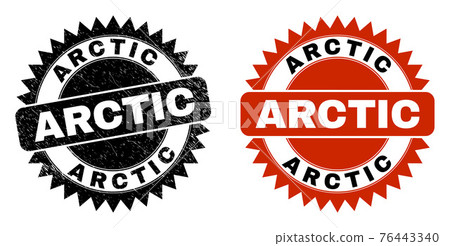 ARCTIC Black Rosette Stamp Seal with Grunged Style 76443340