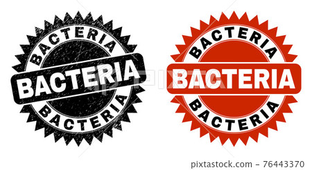 BACTERIA Black Rosette Stamp with Grunge Style - Stock Illustration ...
