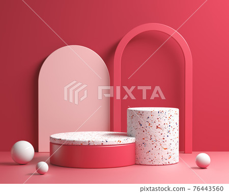 Modern Step Platform Red Velvet Geometry Concept Abstract Background 3d Render Modern Step Platform Red Velvet Geometry Concept Abstract Background 3d Render 76443560