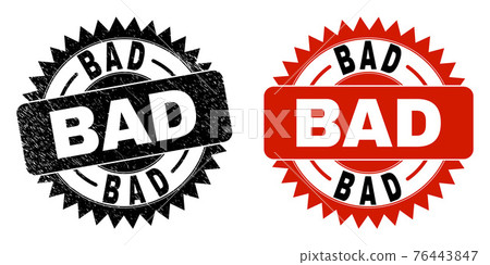 BAD Black Rosette Seal with Unclean Texture - Stock Illustration ...