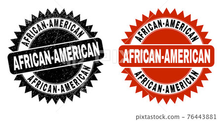 AFRICAN-AMERICAN Black Rosette Seal with Distress Texture 76443881