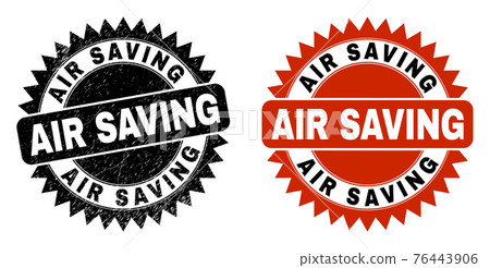 AIR SAVING Black Rosette Watermark with Grunge Surface AIR SAVING Black Rosette Watermark with Grunge Surface 76443906
