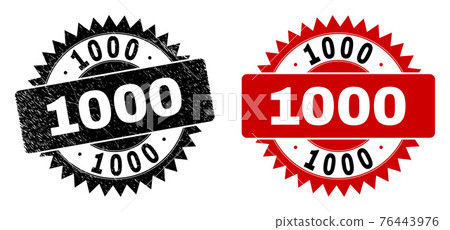 1000 Black Rosette Seal with Unclean Surface - Stock Illustration ...