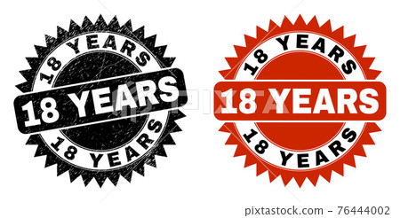18 YEARS Black Rosette Watermark with Grunge Texture 76444002