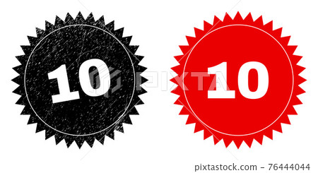 10 Black Rosette Stamp with Distress Surface - Stock Illustration ...