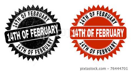 14TH OF FEBRUARY Black Rosette Watermark with... - Stock Illustration ...