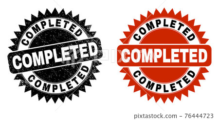 COMPLETED Black Rosette Stamp Seal with... - Stock Illustration ...