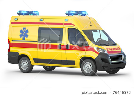 Ambulance car isolated on white. 76446573