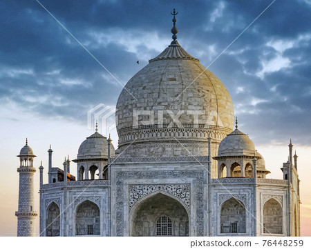 Picture of Crown of the Palaces - Taj Mahal with flying ravens in Agra, Uttar Pradesh, India 76448259