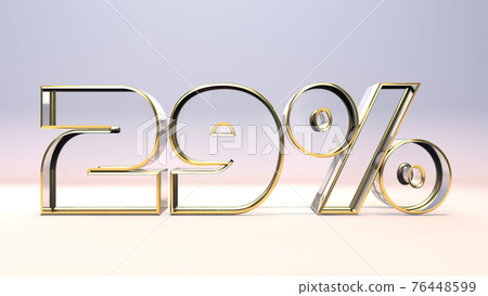 29% 3d glass material surrounded by a golden frame, discount business concept 3d render illustration 29% 3d glass material surrounded by a golden frame, discount business concept 3d render illustration 76448599