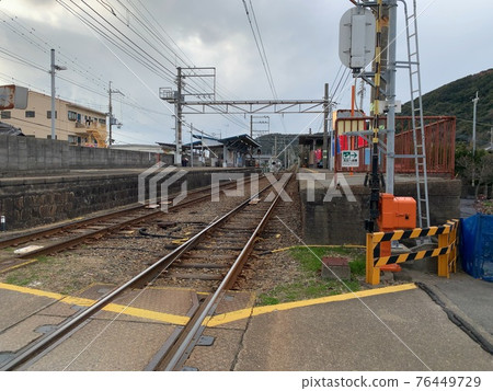 Isonoura station railroad side near the sea in Wakayama prefecture Isonoura station railroad side near the sea in Wakayama prefecture 76449729