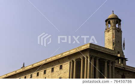 Indian Government buildings at the top of the Raj Path, New Delhi, India Indian Government buildings at the top of the Raj Path, New Delhi, India 76450786