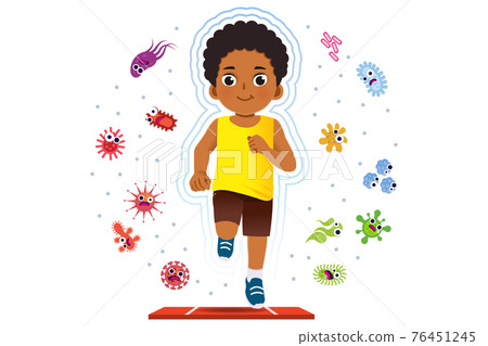 African boy running to good healthy. African boy running to good healthy. 76451245