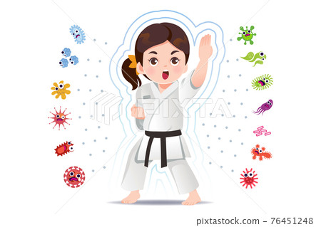 Asian girl practice judo to good healthy. 76451248